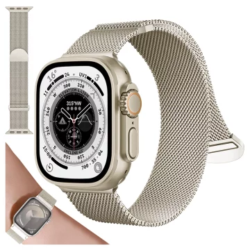 Alogy Stahlarmband für Apple Watch 42/44/45/49 mm Edelstahl Moonlight