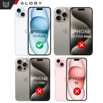 Case for iPhone 15 Plus MagSafe Matt Case Cover frosted Alogy Ring armored phone case Navy Blue Glass