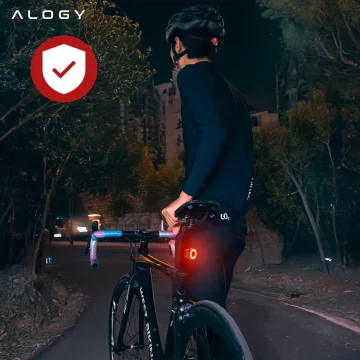 Fahrradrücklicht für das Heck des Fahrrads, LED-Beleuchtung, Rücklicht, rotes Aluminium, wasserdicht, IPX4, 50 lm, Alogy