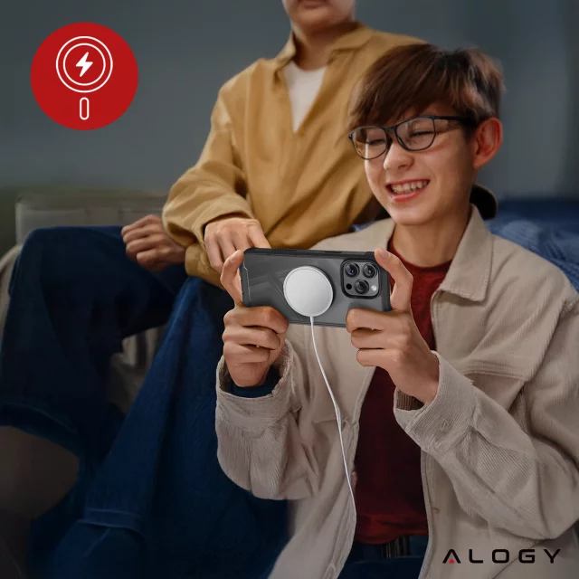Etui ochronne na telefon do Apple iPhone 16 Pro Alogy Shield360 MagCase™️ do MagSafe obudowa z ochroną wyświetlacza i aparatu Czarne