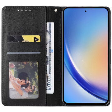 Protective Flip Leather Wallet Alogy Wallet Case Phone Shell for Samsung Galaxy A54 5G Black Glass