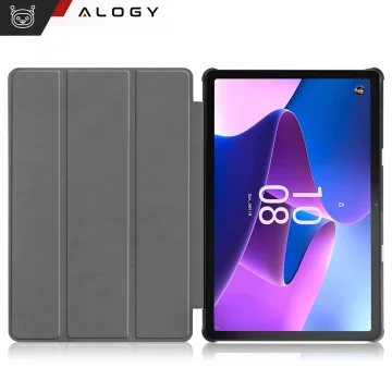 Etui na tablet Lenovo Tab M10 3gen 3 GEN 10.1 2022 TB328FU TB328XU obudowa Case Alogy Book Cover Szare + Szkło + Rysik
