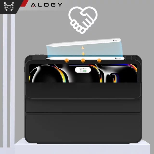 Etui ochronne z rysikiem do Apple iPad Pro 13" 2024 Alogy Book Cover Case obudowa na tablet Czarne
