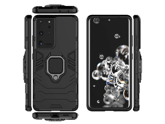 Pouzdro Alogy Stand Ring Armor pro Samsung Galaxy S21 Ultra černé