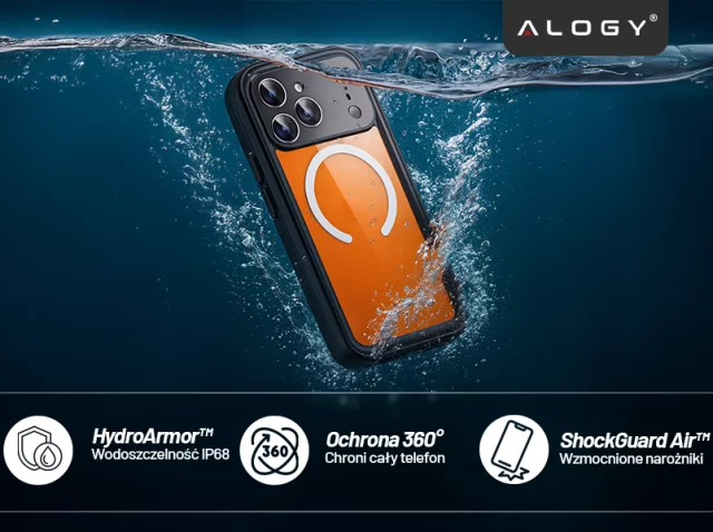 Alogy HydroArmor™ IP68 Hülle für Apple iPhone 17 Pro Max 6,9" - Schwarz