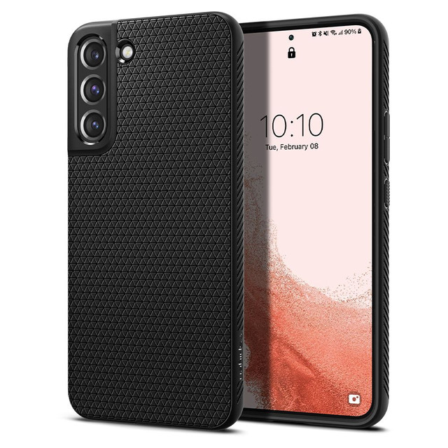 Pouzdro Spigen Liquid Air pro Samsung Galaxy S22 Matte Black Glass