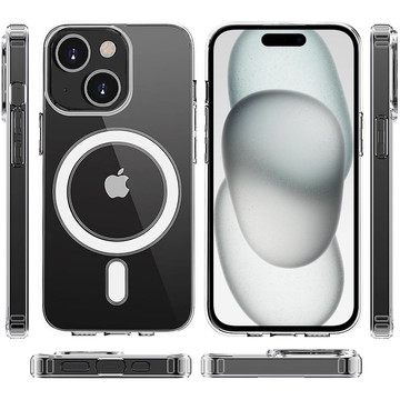 Hülle für iPhone 15 MagSafe Hybrid Case Cover Shock Clear Alogy Transparent