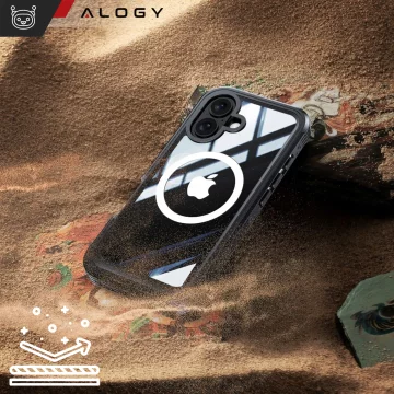 Protective phone case for Apple iPhone 16 Alogy Shield360 MagCase™️ for MagSafe case with display and camera protection Black