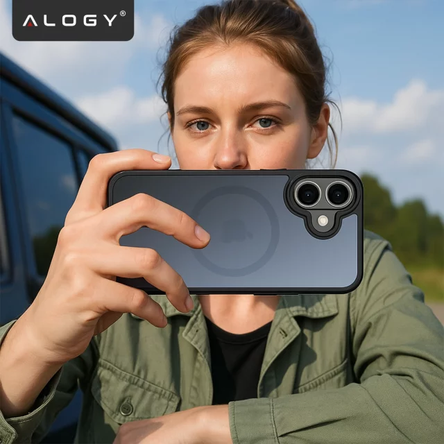 Alogy 3in1 Case Pack™ – Černý hybridní kryt MagSafe se 2 ochrannými tvrzenými skleněnými pouzdry pro Apple iPhone 17