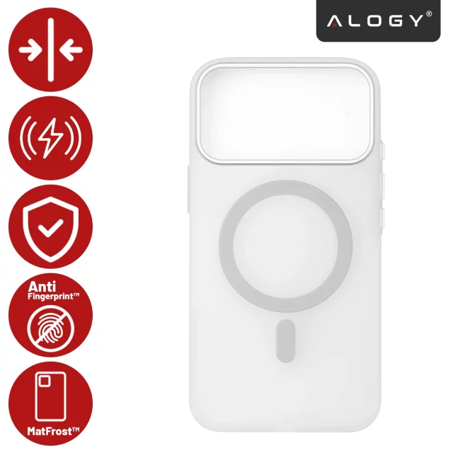 Etui do Apple iPhone 17 Pro Max – matowa obudowa do MagSafe z ochroną obiektywu, smukłe i odporne na zarysowania, idealne dopasowanie – Alogy Skinny MatteCase™ Białe