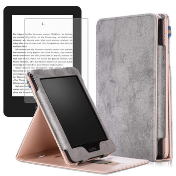 Kožené pouzdro Alogy Slim pro Kindle Paperwhite 4 2018/2019 šedé sklo