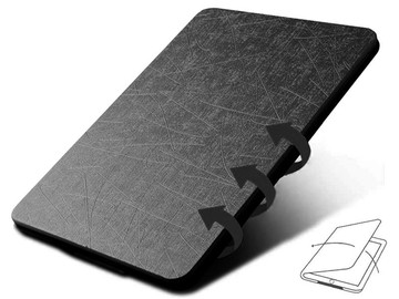 Black Gloss Alogy Leather Smart Case Kindle Paperwhite 4 Glass