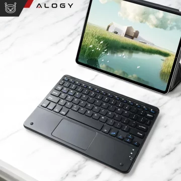 Kabellose Tastatur mit Bluetooth Touchpad Touchpad für PC TV Tablet USB-C Alogy Wireless Schwarz