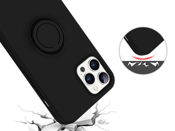 Ring Ultra Slim Alogy Silicone Case for iPhone 12/ 12 Pro 6.1 Black