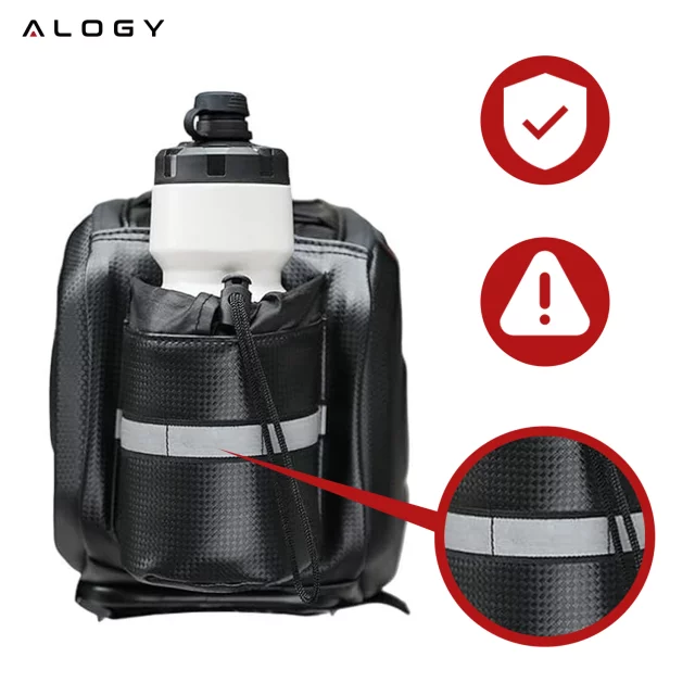 Bicycle bag pannier 2.5L bike holder handlebar frame bag case cover 23.6x10.5x10cm (S) Alogy Sport black