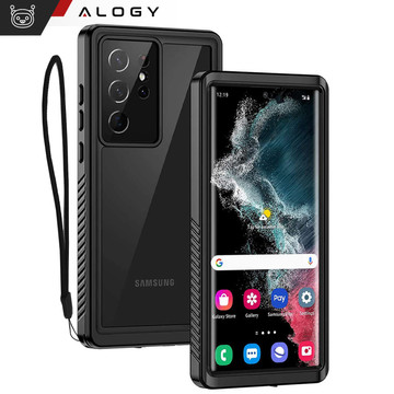 Waterproof case for Samsung Galaxy S23 Ultra 360 Alogy Armor IP68 with lanyard Black