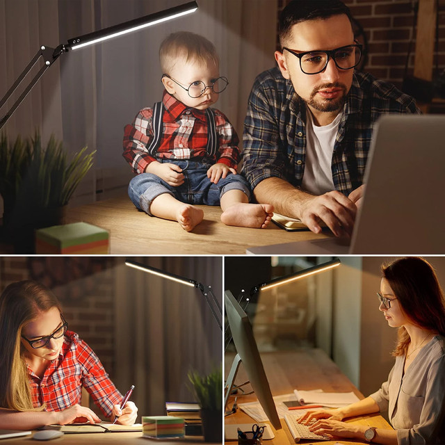 Alogy LED desk lamp Dreslarska USB with an adjustable long arm for the desk top Black