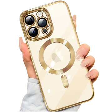 MagSafe Case for iPhone 13 Pro Alogy Glamor Luxury Ring housing Gold-transparent Glass