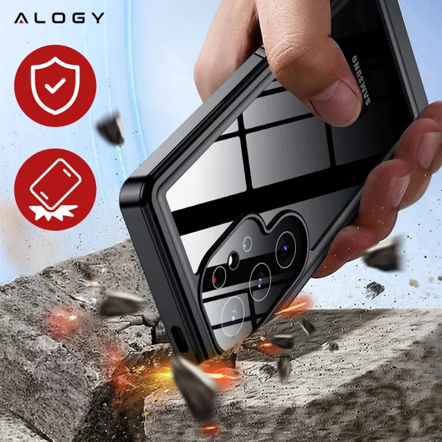 Case for Samsung Galaxy S24 Ultra Armored Waterproof IP68 360 Armor Case for Mag Safe Alogy black