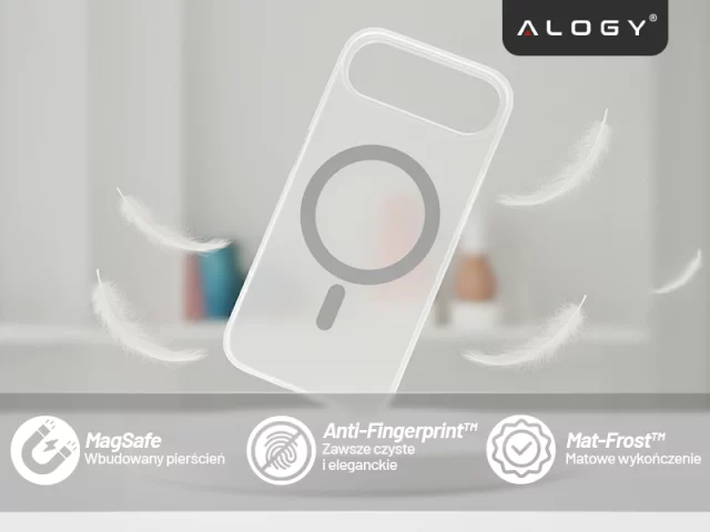 Hülle für Apple iPhone 16 Pro Max Alogy MagSafe Hybrid Matte Case Matte Cover mit Linsenschutz Schwarz