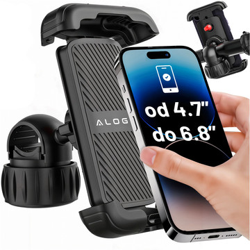 Bike Phone Holder 4.7-6.8" for Phone Bike Handlebar for Bike Motorcycle Adjustable Alogy Sport Black