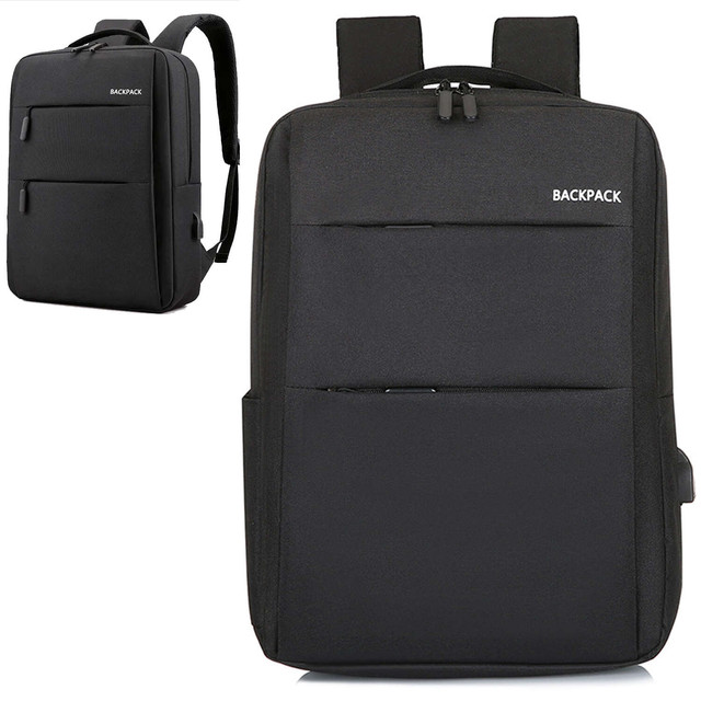 Backpack laptop bag 15.6" large waterproof with USB port Unisex 44x34x13cm for plane Alogy Backpack Black