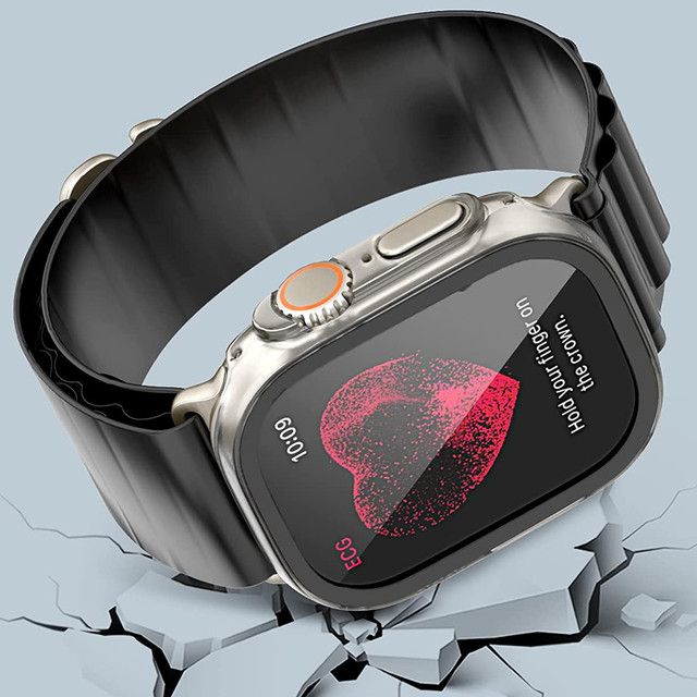 Ochranné pouzdro 2 v 1 překryvné vestavěné sklo pro Apple Watch Ultra 49 mm Alogy Classic Case Transparent
