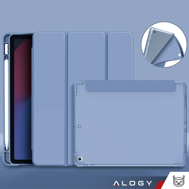 Etui do Apple iPad 10.2" 9/8/7 Gen (2021/2020/2019), Ochronne Smart Case z Klapką i Podstawką, Odporne TPU, Wzmocnione Narożniki, Alogy BookGuard™ – Niebieskie