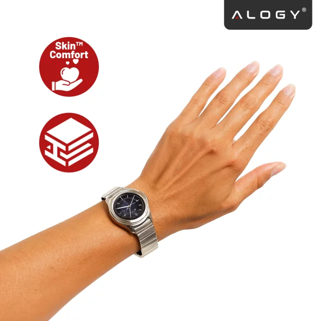 Bransoleta Steel Simple pasek Alogy stal nierdzewna do smartwatcha 20mm Srebrna