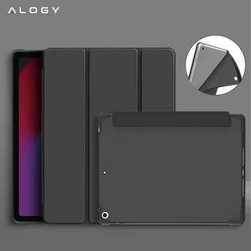 Case for Apple iPad 10.2 9 Gen 8/7 2021/2020/2019 Smart Pencil Case Alogy TPU Tablet Cover Black