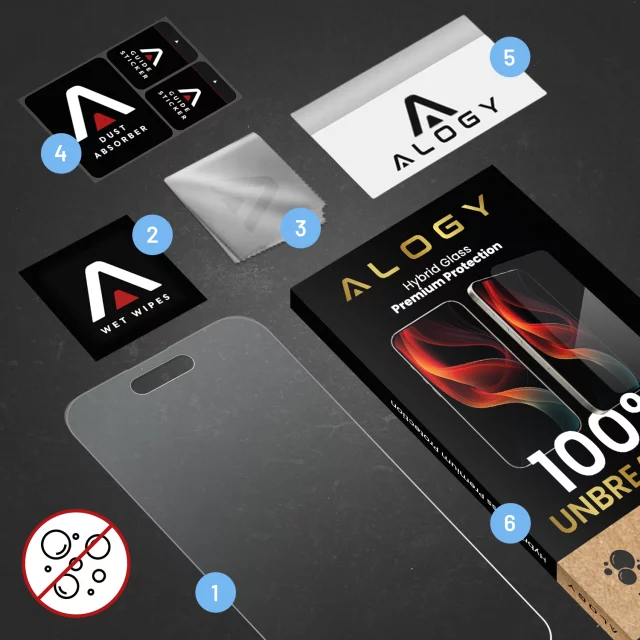 „BRAPPROOF“-Glas für Apple iPhone 16 Pro Max Hybrid Alogy Flexi Full Glass 9H, flach, Vollbildschirm