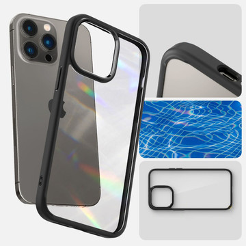 Etui obudowa case Spigen Ultra Hybrid do Apple iPhone 14 Pro Matte Black   Kabel 1m Lightning