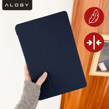 Etui do Apple iPad 11gen. 11" 2025 / 10gen. 10.9" 2022 Ochronne Hybrydowe z Miejscem na Rysik, Składana Okładka, Funkcja Podstawki, Alogy HybridBook™ Case  – Granatowe