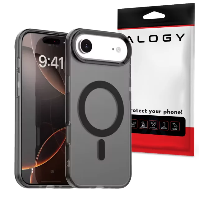 Apple iPhone 17 Air Hülle – Matte MagSafe-Hülle mit Linsenschutz, schlank und kratzfest, perfekte Passform – Alogy Skinny MatteCase™ Schwarz