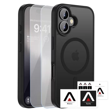 Case for Apple iPhone 16 Pro Max Alogy MagSafe Hybrid Matte Case with Lens Protection Black
