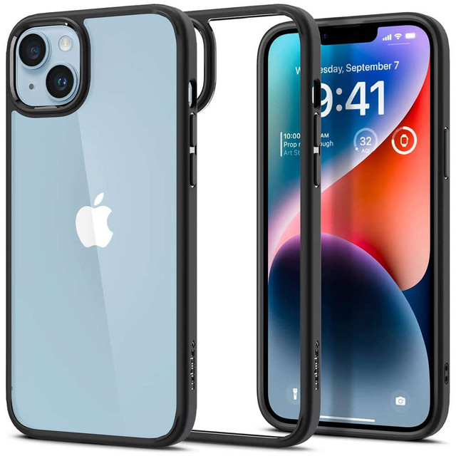Spigen Ultra Hybrid case for Apple iPhone 14 Matte Black Glass