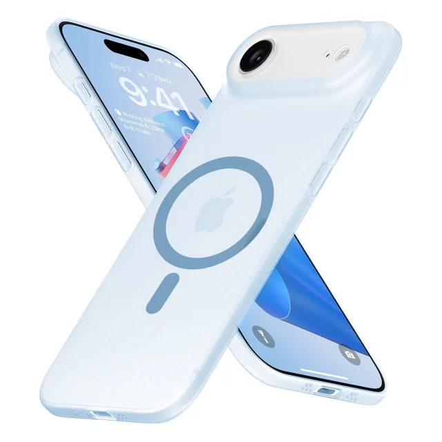 Pouzdro Apple iPhone 17 Air – matný kryt MagSafe s ochranou čočky, tenký a odolný proti poškrábání, perfektně padne – Alogy Skinny MatteCase™ nebesky modrá