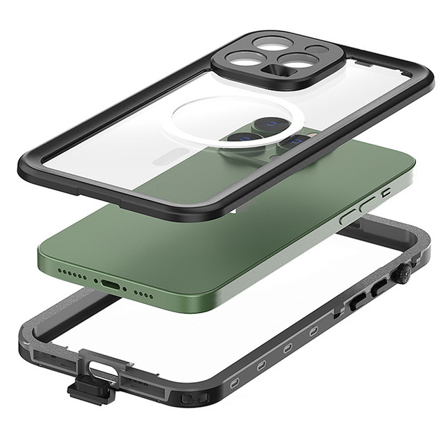 Alogy Waterproof Case IP68 Case with Clear Back 360 Armor Case for MagSafe for Apple iPhone 14 Pro