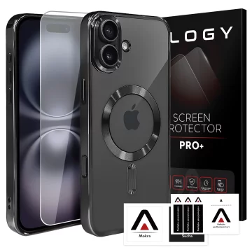 MagSafe Case for Apple iPhone 16 Plus Alogy Glamour Luxury Ring Case Black and Clear