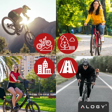 Alogy bicycle pedals for road and mountain bikes, MTB platform aluminum, set of 2, aluminum with triple bearing, black
