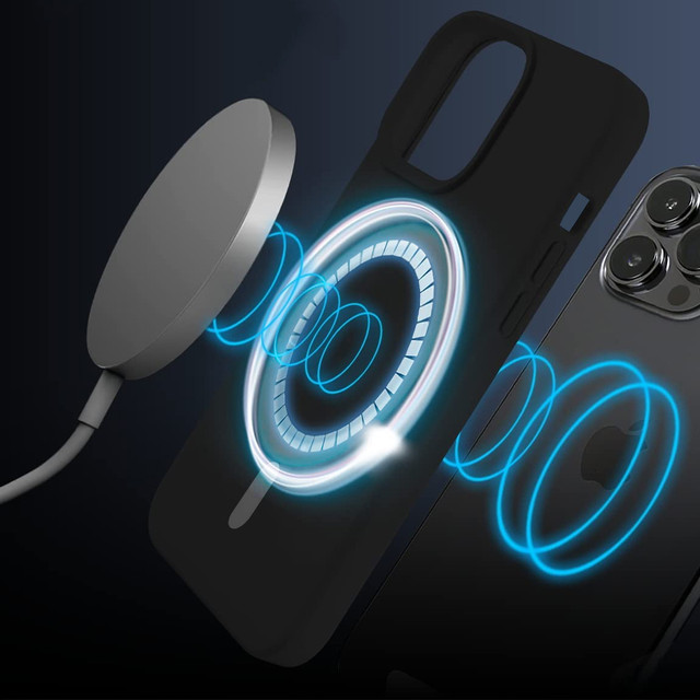 MagSafe Case Ultra Slim Mag Alogy pro Qi nabíječky pro Apple iPhone 13 Pro Max černá bezdrátová nabíječka
