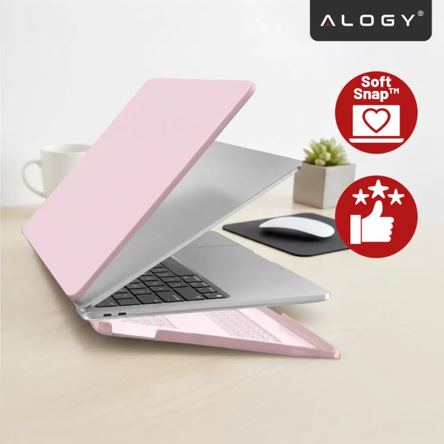 Etui do Apple MacBook Air 13 / 13.3" 2018–2021 (M1 A2337/A2179/A1932) – elastyczna, matowa obudowa ochronna, lekka i odporna – Alogy AirGuard™ Różowy
