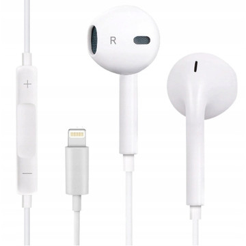 Kabelová sluchátka Ear Pods Lightning pro Apple iPhone iPad iPod do uší Bílá