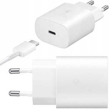 Originální nabíječka Samsung USB-C 25W kabel typu C 180cm Premium Super Fast Charge Set White