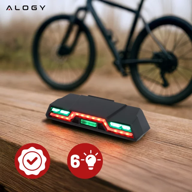 Zadní světlo na kolo Alogy TrailFlash R6, LED světlo, 6 režimů blikání, vodotěsné