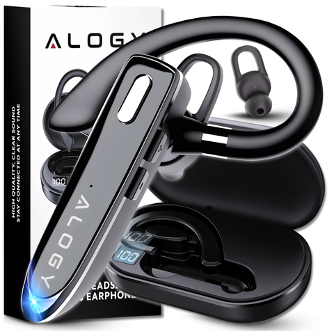 Wireless headset for Bluetooth 4.0 calls car headset with display V8 Black