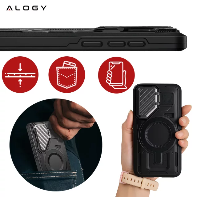 Pouzdro pro Apple iPhone 16 Pro Max Alogy Anti-Shock Hybrid Case pro MagSafe Transparent