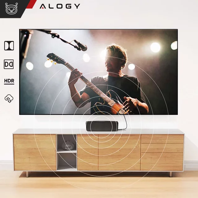 2x Kabel HDMI 2.1 Alogy 5m 4K 8K PREMIUM MIEDŹ ULTRA High Speed 60Hz 48GBps Czarny