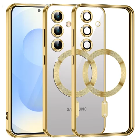 Pouzdro MagSafe pro Apple iPhone 16 Pro Max Alogy Glamour Pouzdro luxusního prstenu zlaté-průhledné