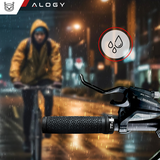 Gripy na kolo, ergonomické rukojeti řídítek, pro MTB kolo Alogy Sport, černá [2 ks]